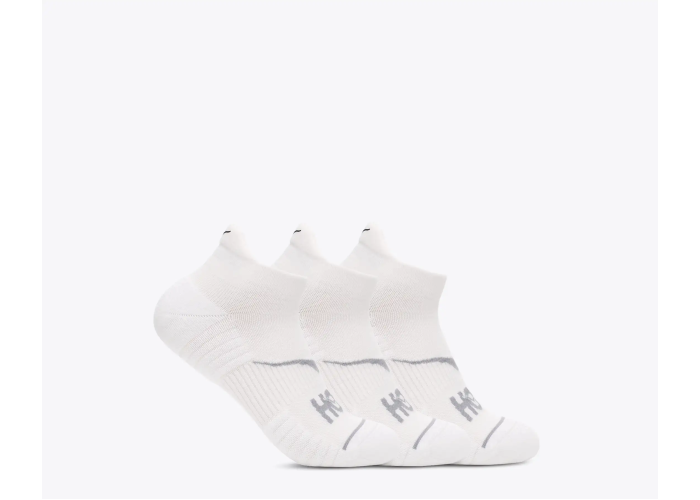 HOKA ONE ONE U NO-SHOW RUN SOCK 3-PACK 1122930-WHTWH WHITE / WHITE / WHITE