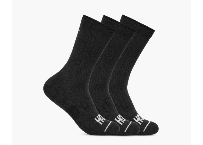 HOKA ONE ONE U CREW RUN SOCK 3-PACK 1122931-BBBLC BLACK / BLACK / BLACK