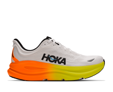 HOKA ONE ONE M BONDI 9 1162011-WNG WHITE / NEON TANGERINE