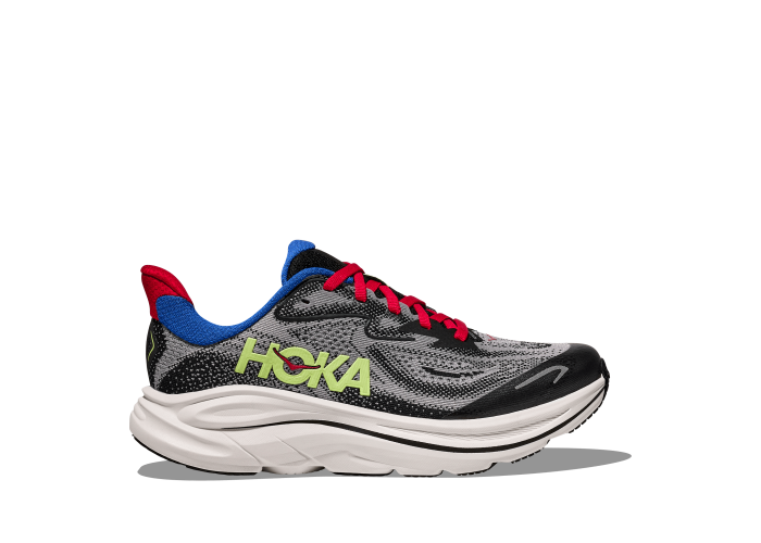 HOKA one one Y Clifton 10 Big Kids 1168860-FRYB FOGGY GREY / BLACK