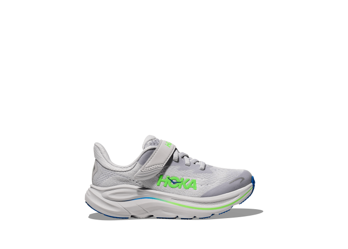 HOKA one one K Clifton 10 Little Kids 1168873-AYNN ASH GREY / NEON GREEN