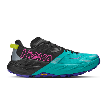 HOKA ONE ONE W SPEEDGOAT 7 1171929-BCQ BLACK / ELECTRIC AQUA